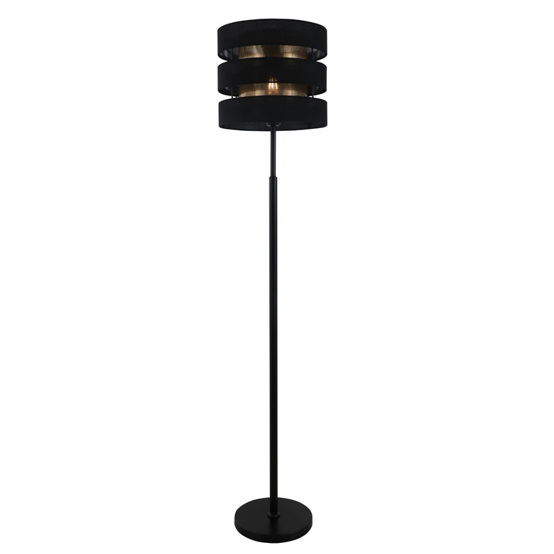 Dvojtieňová čierna stojaca lampa