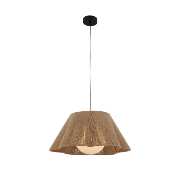 Konope lano a sklenený odtieň prívesku lampa