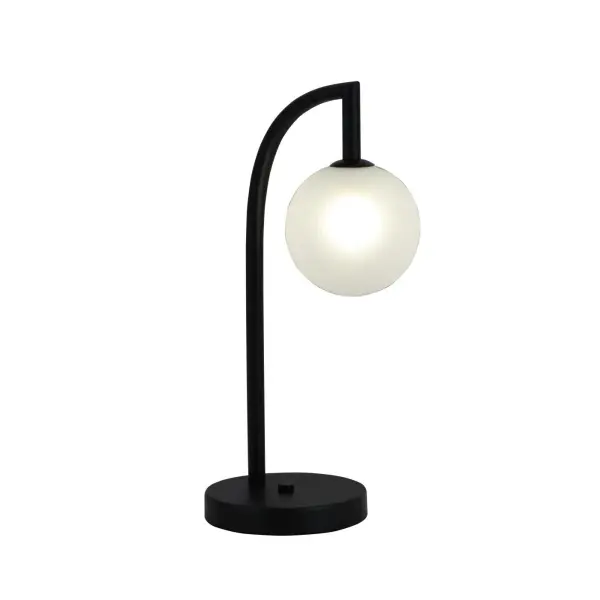 Minimalistická guľová sklenená stolová lampa