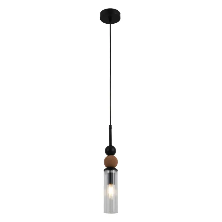 Minimalistická drevená guľová závesná lampa