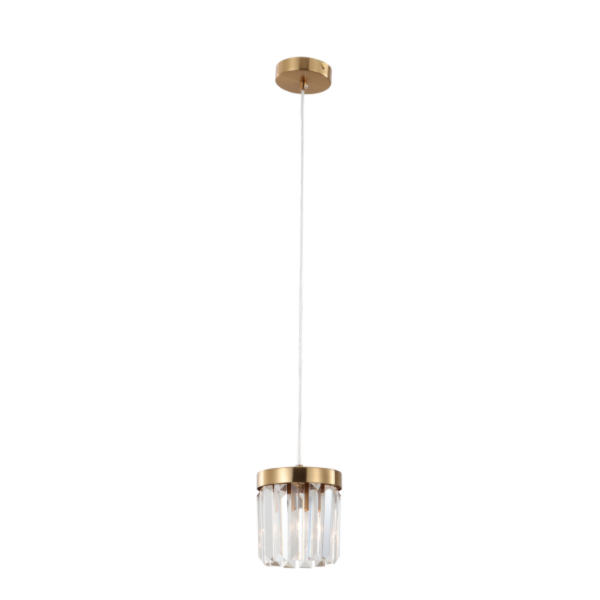 Jednotlivé základné svetlo E14 Brushed Gold K9 Crystal Pendant Light
