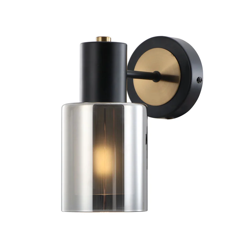 Smoky Double-glass Down Slim Wall Light
