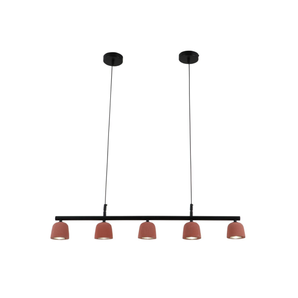 Minimalistický cement s vulkánskym červeným príveskom